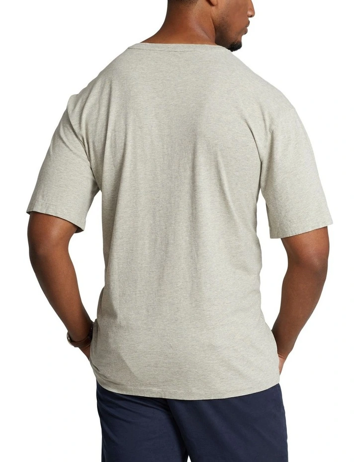 Jersey V-neck T-shirt in Grey