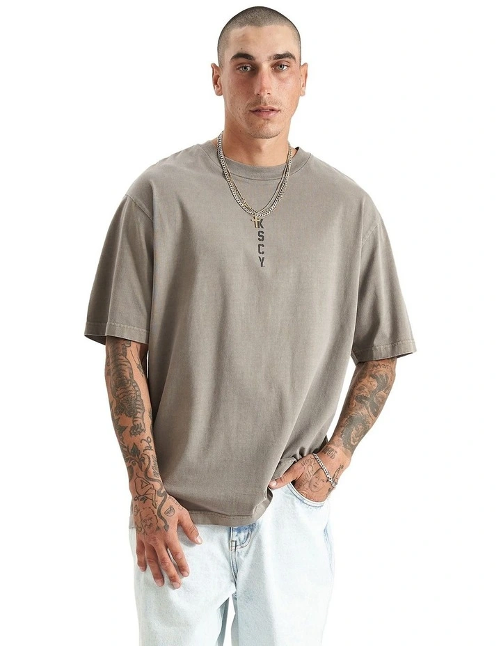 Trojan Heavy Oversized Tee in Pigment Driftwood