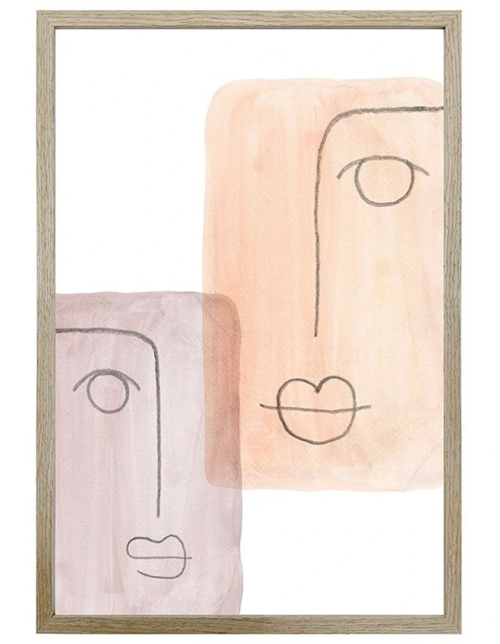Small Abstract Faces Framed Print Wall Art in Multi
