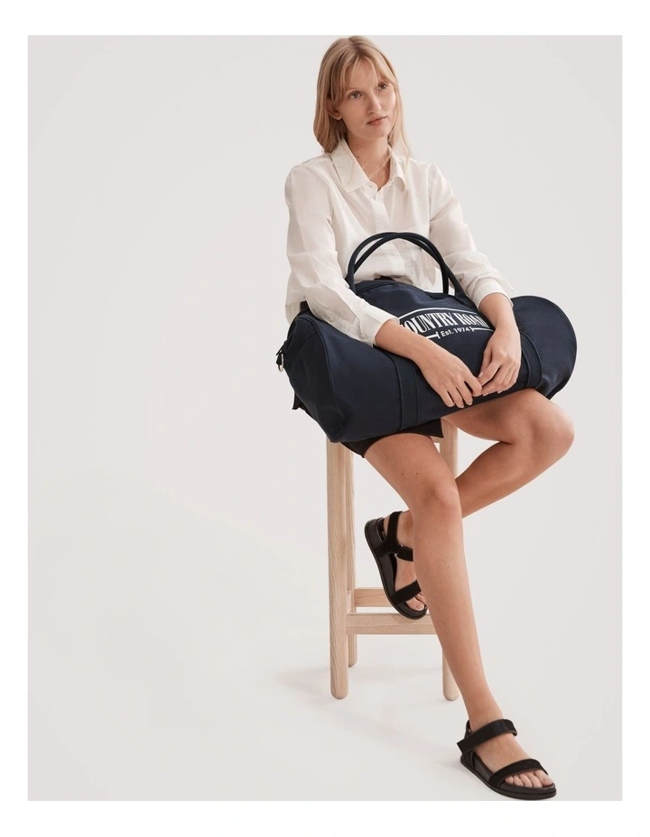 Australian Cotton Heritage Zip Canvas Tote in Navy