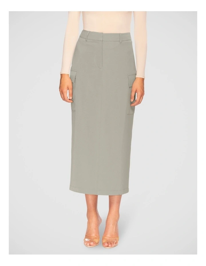 Siela Cargo Midi Skirt in Sage