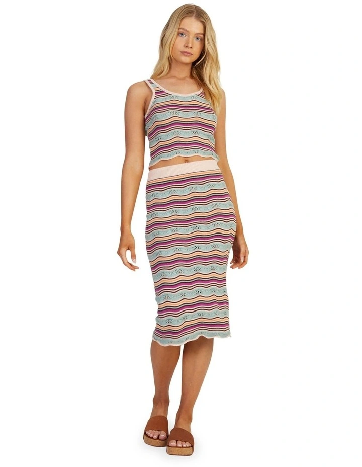 Sailing Flow Knitted Tube Skirt in Orange