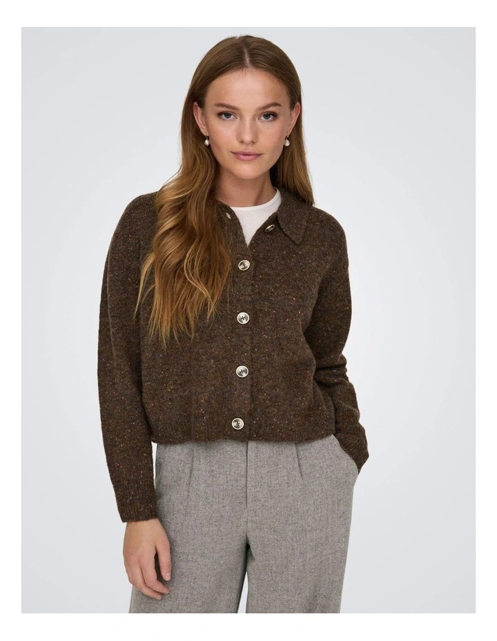 Venezia Buttoned Cardigan in Chestnut