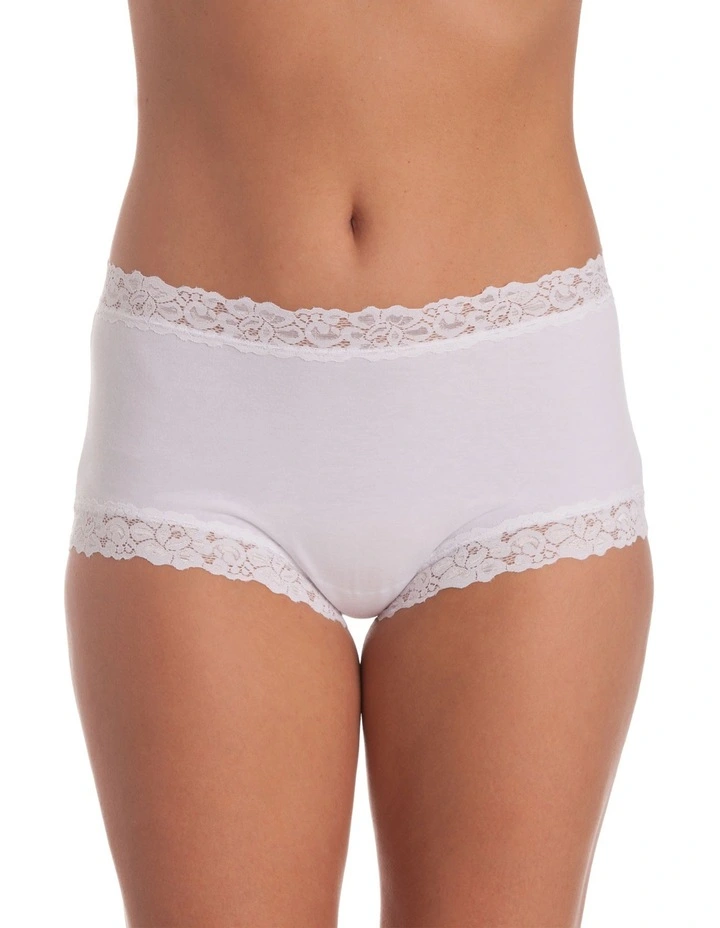 Parisienne Cotton Full Brief in White