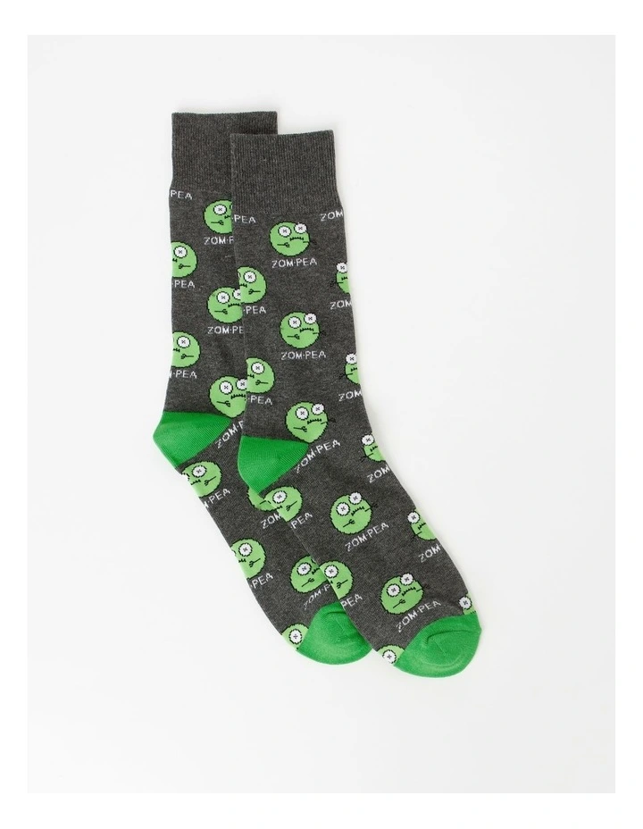 Zom-Pea Socks in Grey Marle