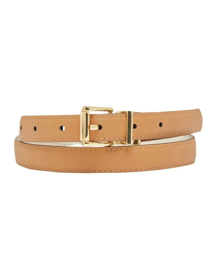 Lisa Womens Reversible Belt in Bone/Caramel