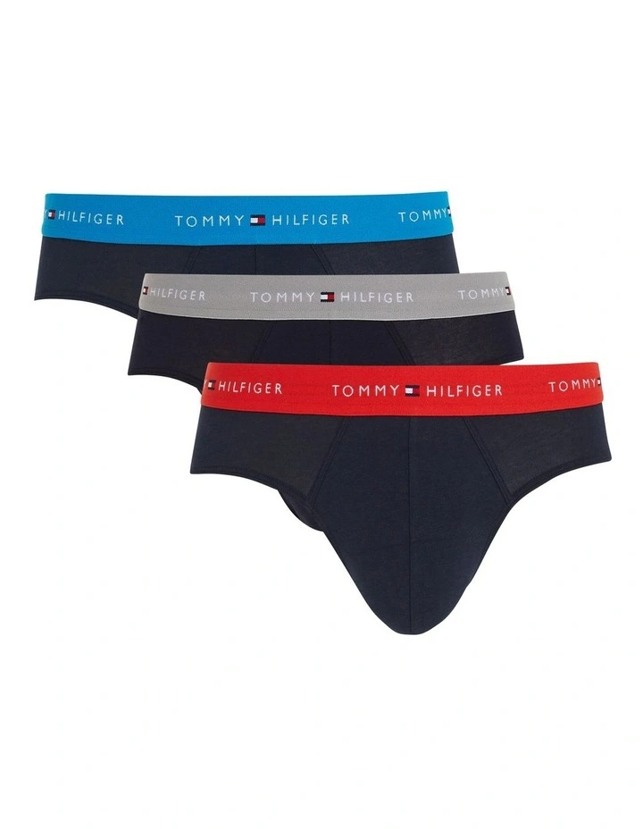 Signature Organic Cotton Essentials Briefs Pack of 3 in Cerulean Aqua/Ant SI