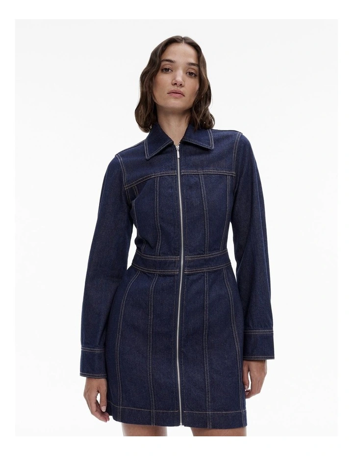 Denim Utility Dress in Indigo Blue