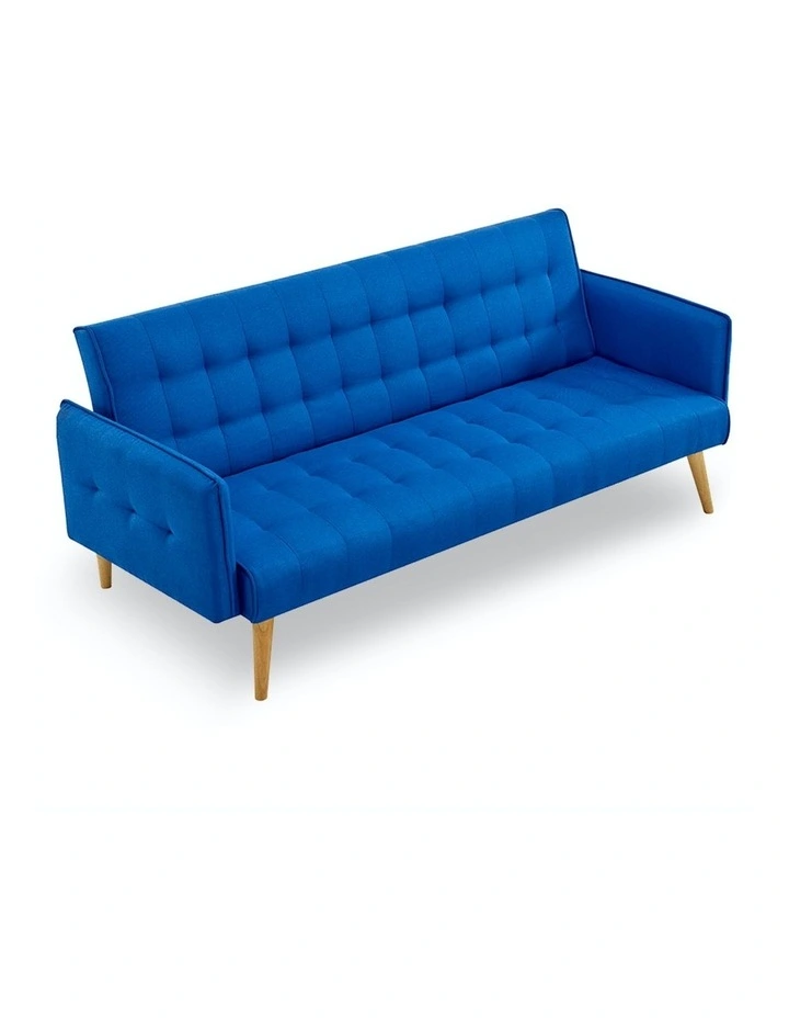 Sarantino 3 Seater Modular Linen Fabric Sofa Bed Couch Furniture Armrest Blue
