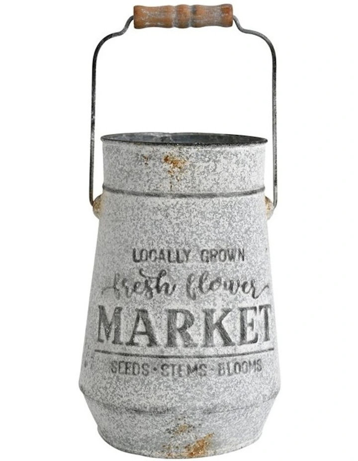 Locally Grown Fresh Flower Market Planter in Distressed Taupe