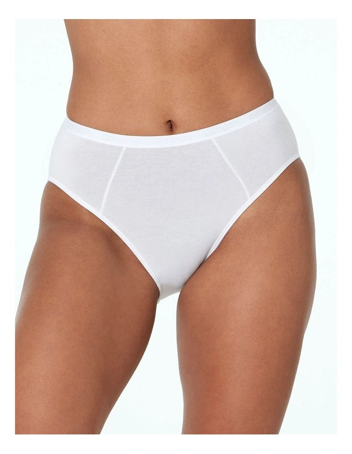 Body Cotton High Cut Brief in White