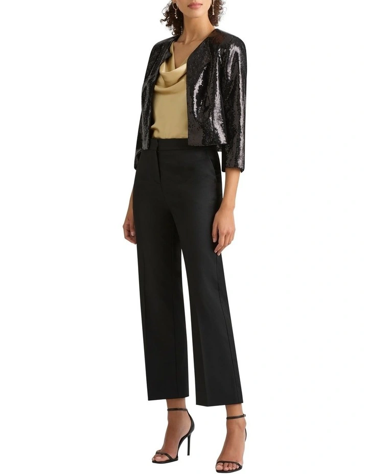 Sidra Sequin Jacket in Black