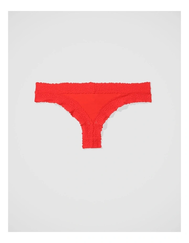 Sunnie Blossom Lace Thong Underwear in Holiday Red