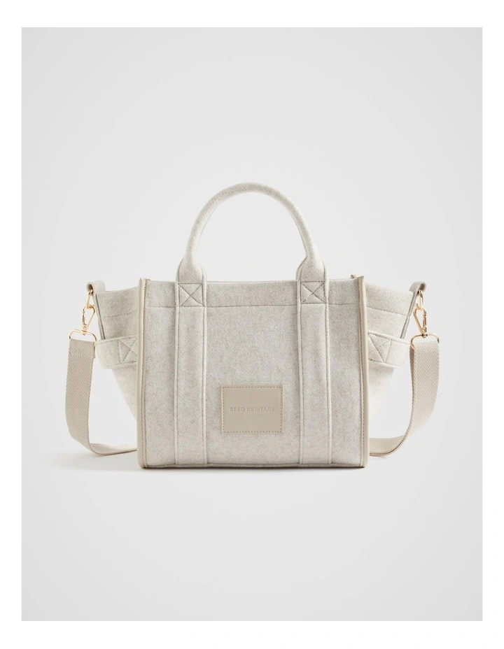 Felt Mini Tote Bag in Oat
