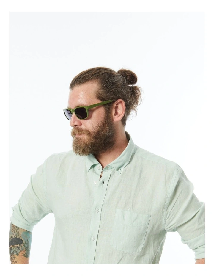 Sunglasses with Polarised Grey Lenses Pistachio Green