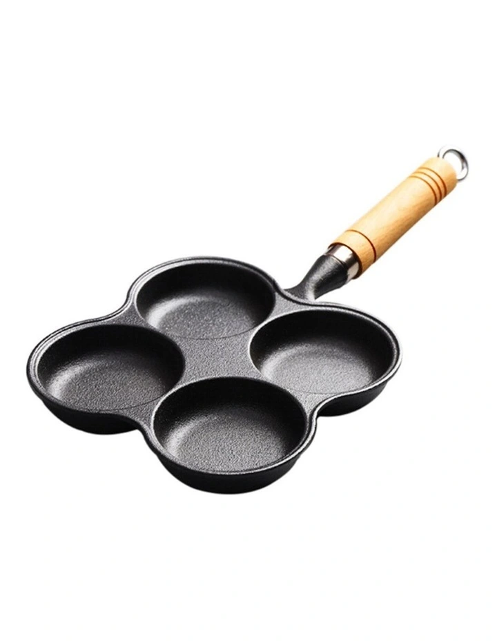 4 Mold Multi-Portion Cast Iron Fry Pan in Black