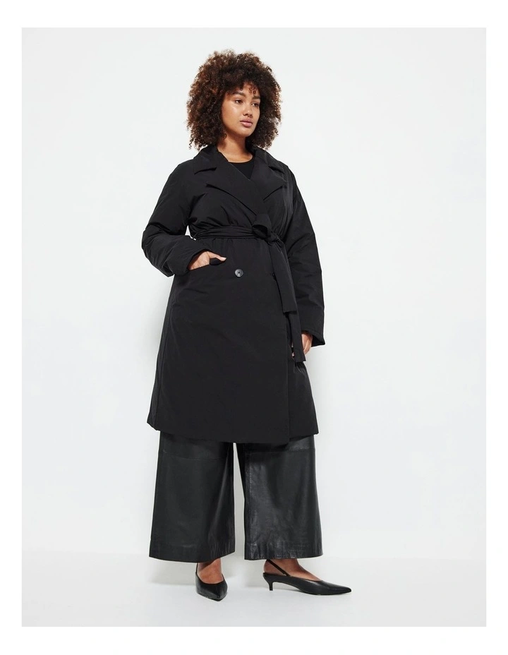 The Padded Trench Coat in Black