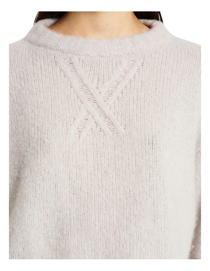 Estilo Cashmere Blend Crew Jumper in Mist Grey