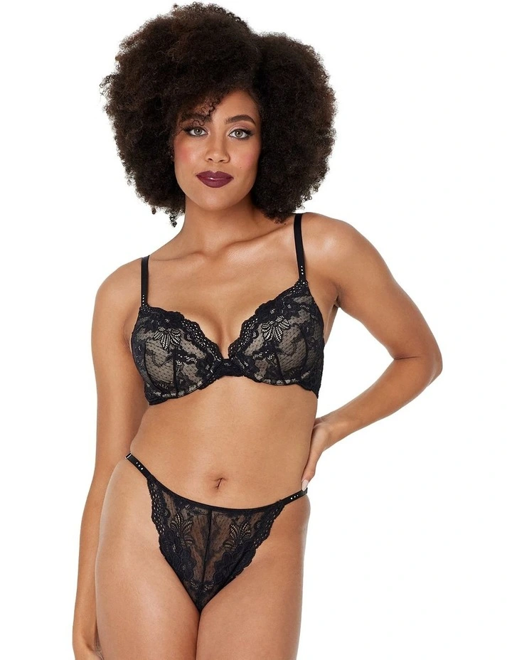 My Fit Lace DD-G Non Boost Contour Plunge Bra in Black