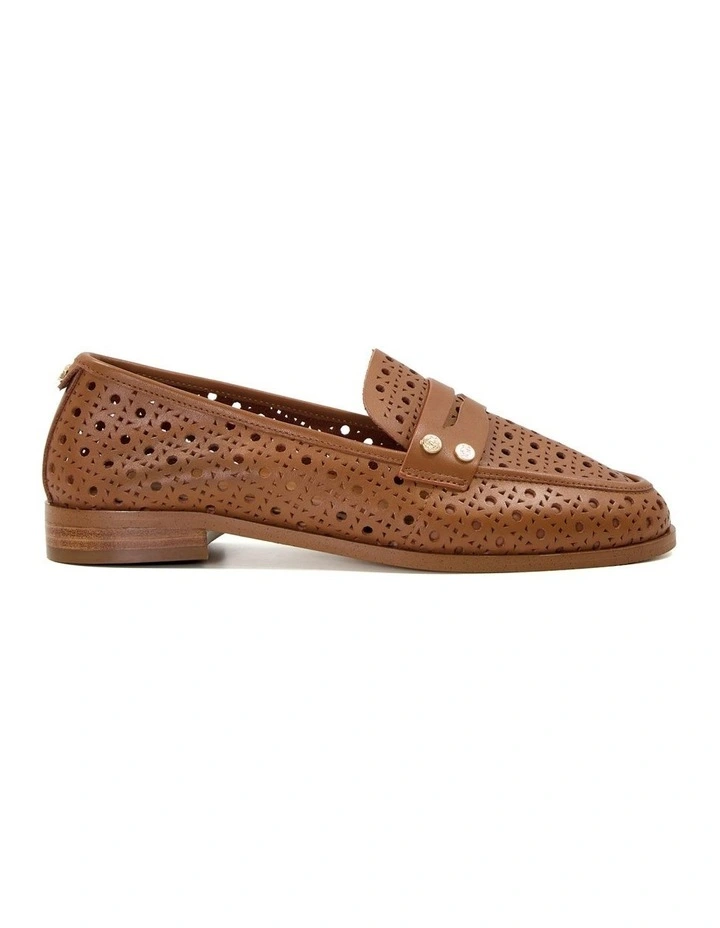 Glimmered Penny Loafer in Tan