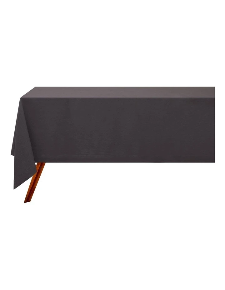 Cotton Classics Rectangle Tablecloth 300x150cm in Charcoal