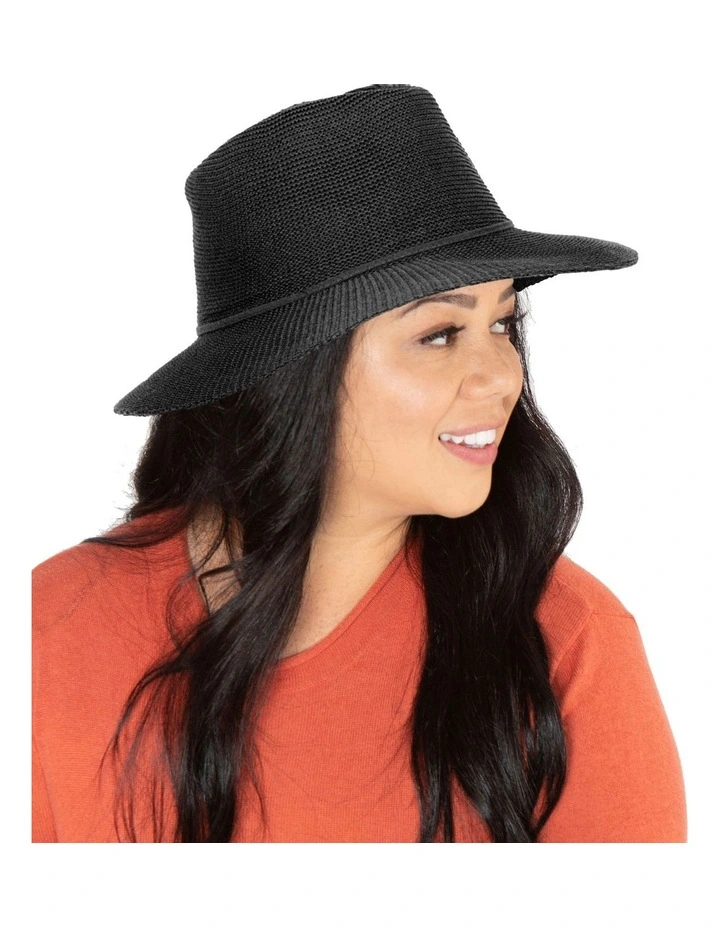Jacqui Wash & Wear Mannish Hat in Black