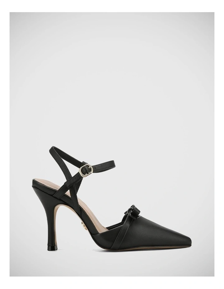 Tanika Leather Stiletto Heel in Black