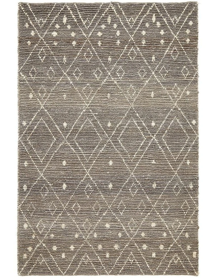 Kenya Misu Hand Woven Tribal Jute Rug in Silver