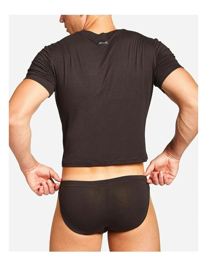 Body Bamboo Crop Tee in Black
