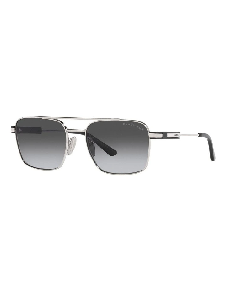 PR 67ZS Polarised Sunglasses in Silver