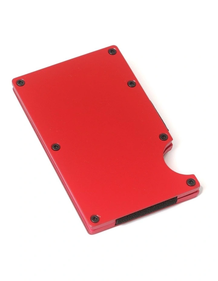Minimalist Unisex Metal Wallet in Red