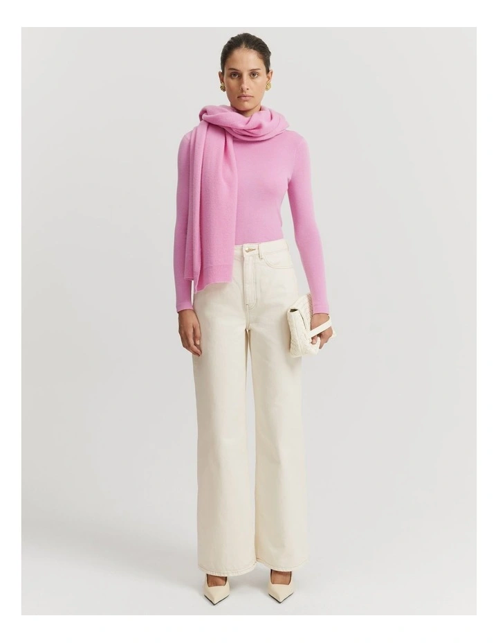 Australian Merino Wool Silk Crew Knit in Rosetta