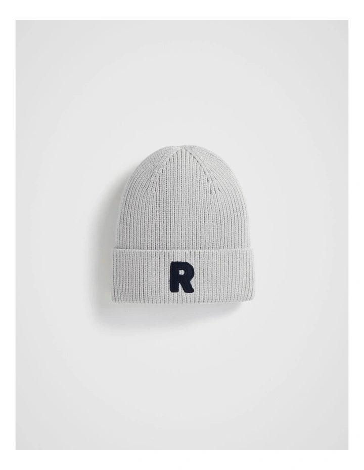 Rib Initial Beanie in Multi