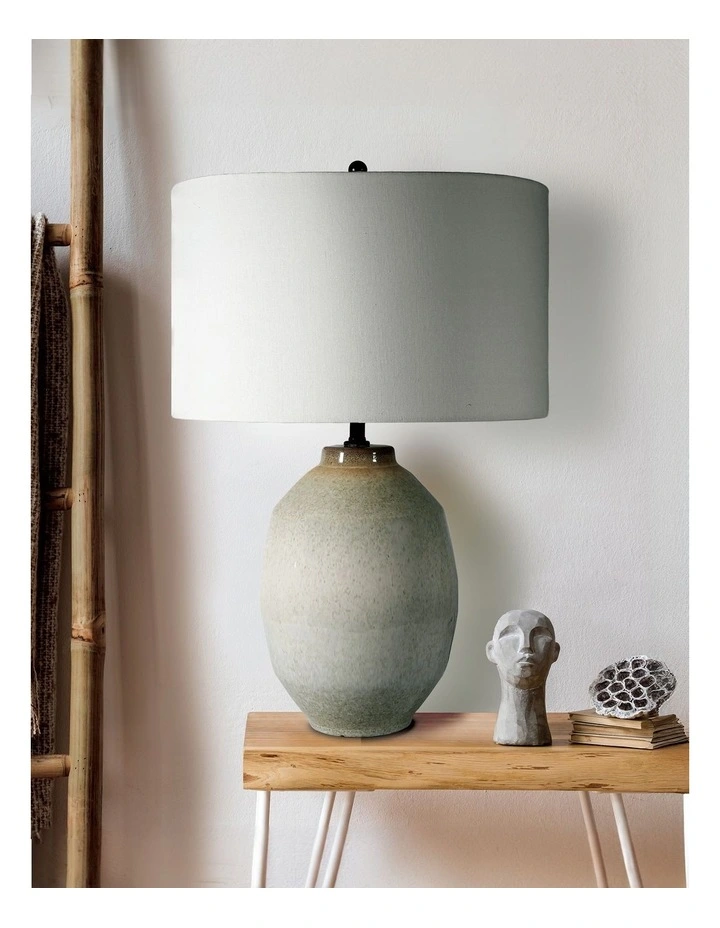 Florence Ceramic Glazed Table Lamp in Teal