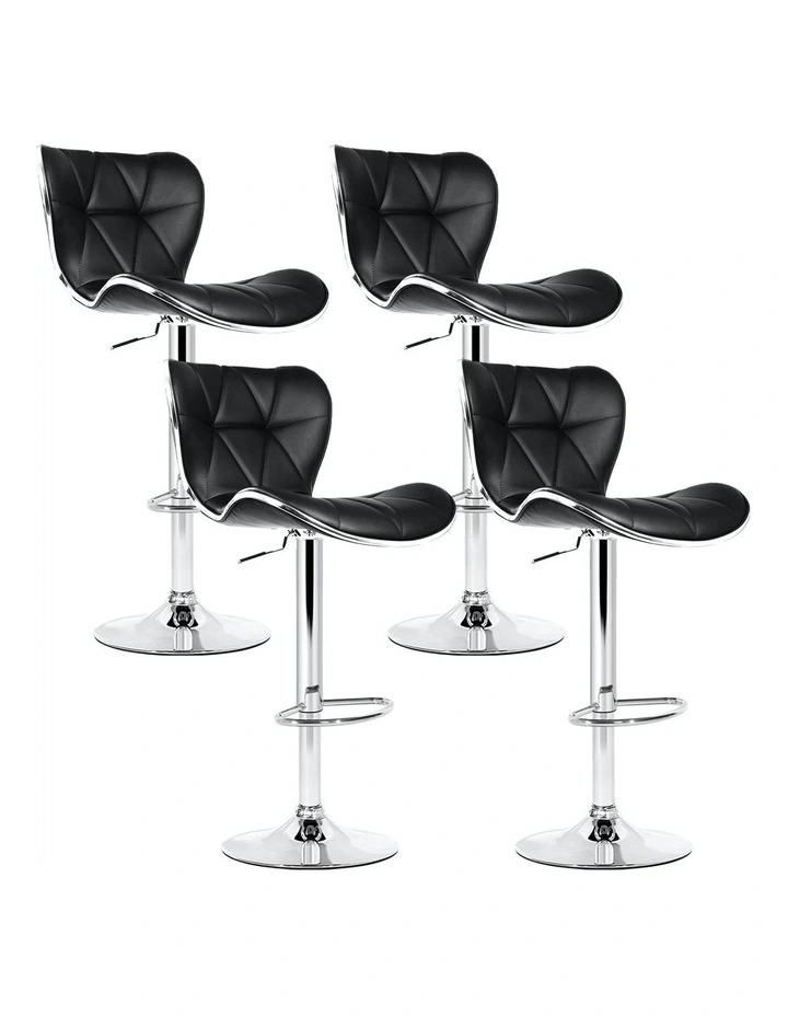 Bar Stools Kitchen Stool Chairs Barstools x4 in Black