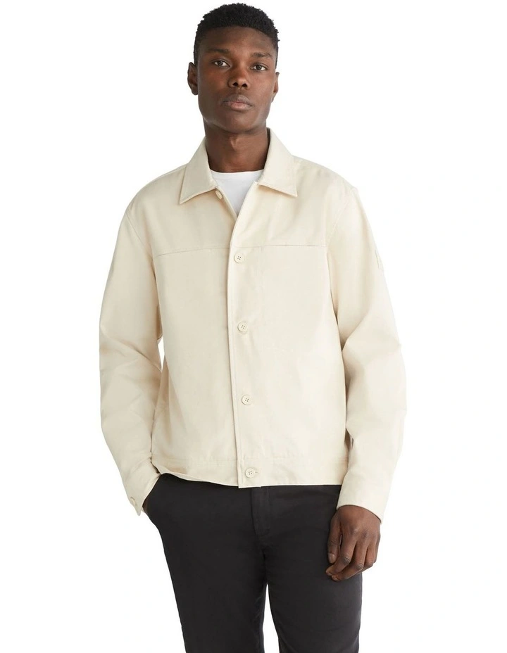 Brushed Cotton Overshirt in Grey