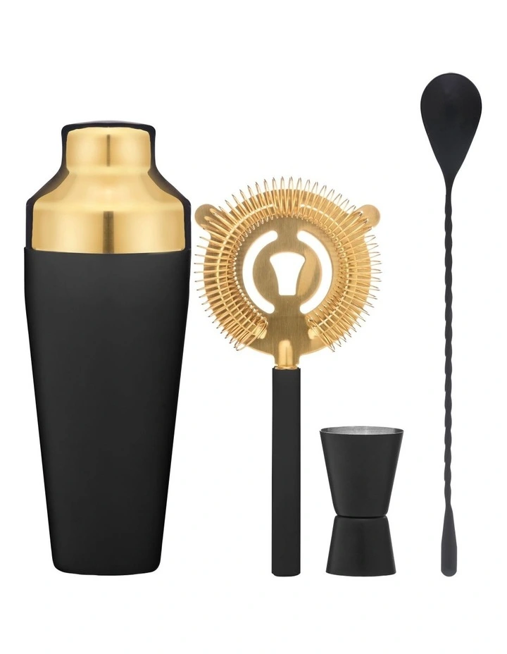 Tiffany 4 Piece Cocktail Set in Black