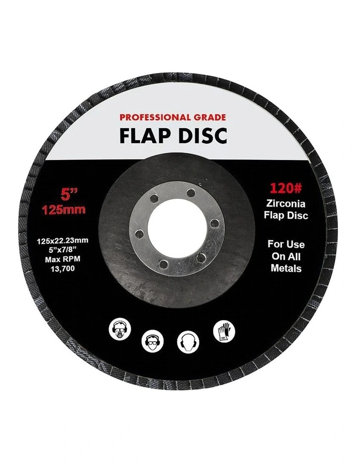 125mm 5 Zirconia Sanding Wheel 120 Sander Grinding Flap Discs x10 in Blue