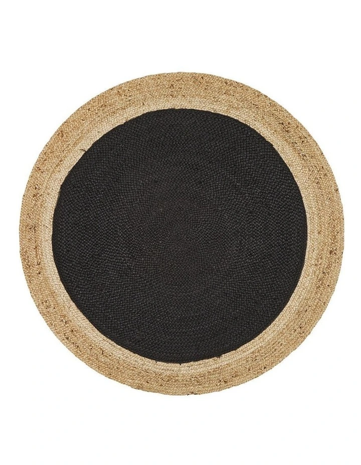 Atrium Polo Round Rug in Black