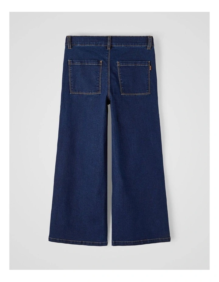 Bella Wide Flare Jeans in Dark Blue Denim