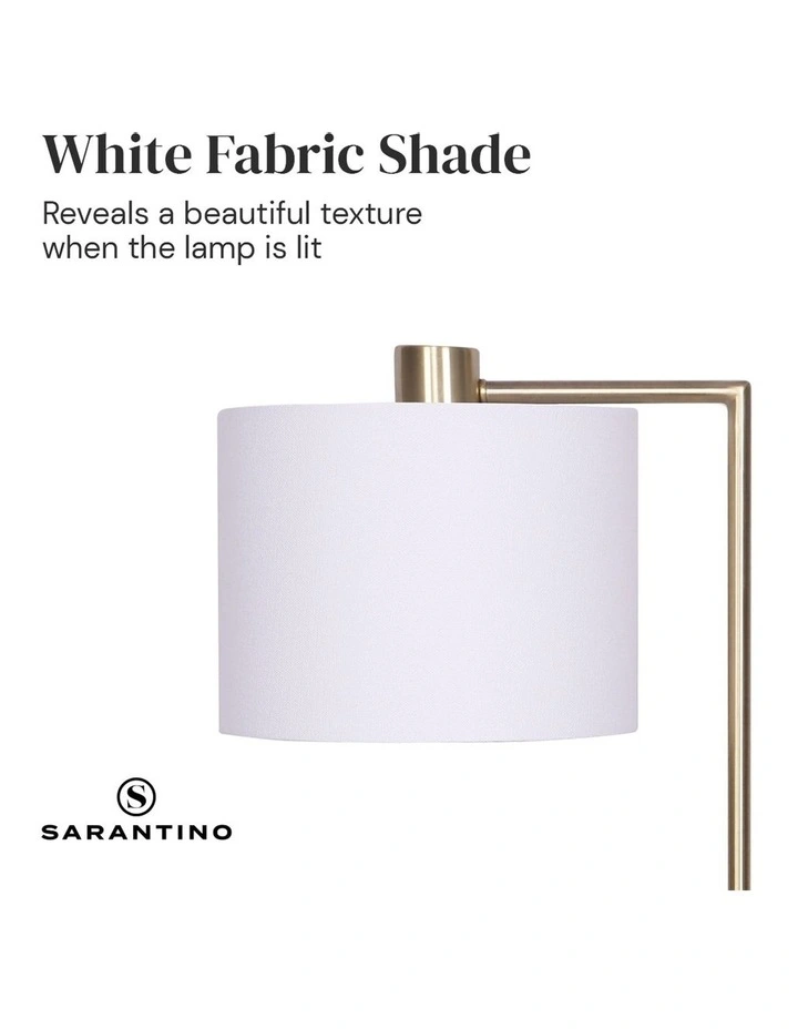 Metal Task Lamp With USB Charging Port Antique Brass Finish