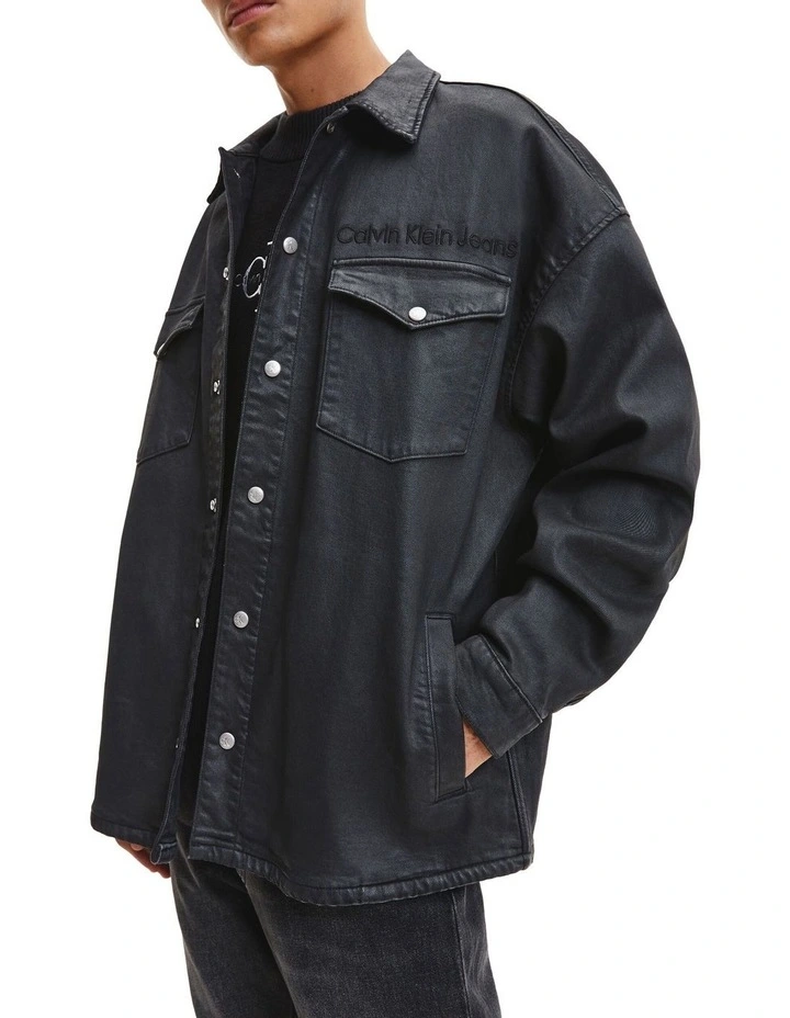 Extreme Oversized Shirt Jacket in Black