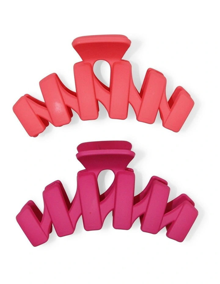 Lexi Hair Claw Set in Pink Fuchsia