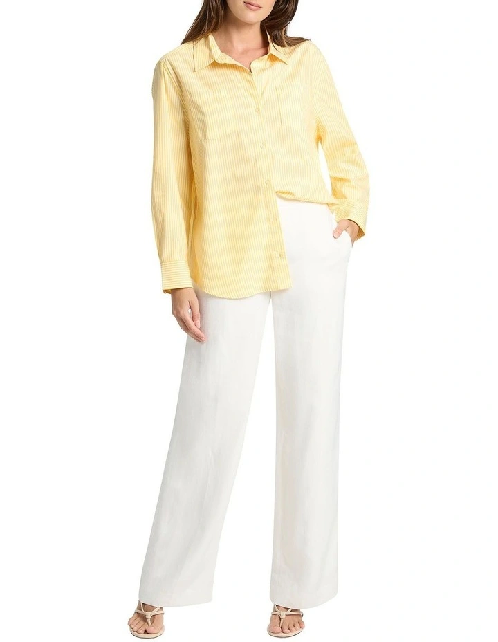 Sela Striped Overshirt in Daffodil
