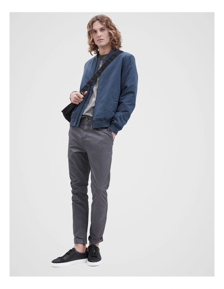 Twill Bomber Jacket in Petrol