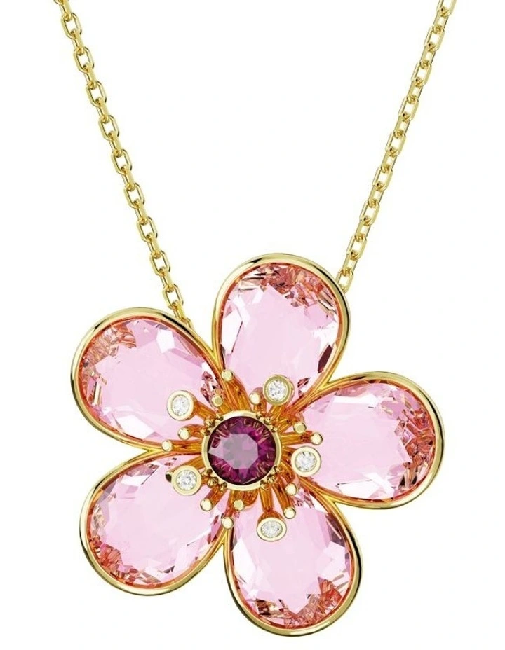 Florere Pendant Flower Gold-Tone Plated in Pink