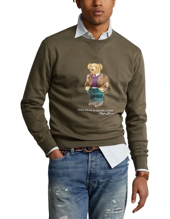 Bear Fleece Sweatshirt in Green