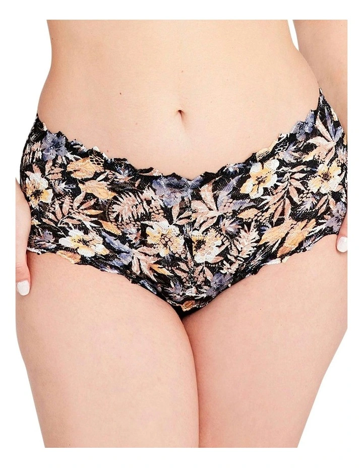 Arum Mosaic Mid-Rise Lace Brief in Black