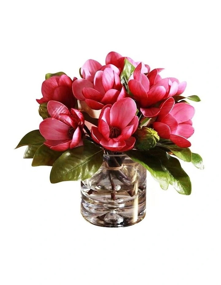 Artificial Pink Magnolia Floral Arrangement in Fake Water