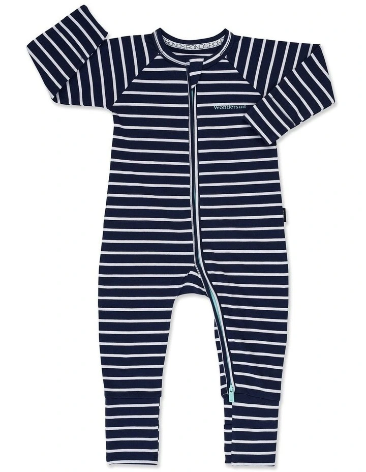 Baby Zip Wondersuit in Navy